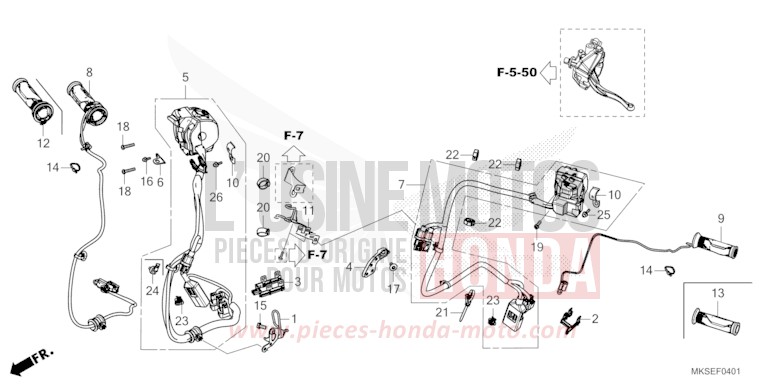 SCHALTER/KABEL (DCT) von Africa Twin DCT PEARL GLARE WHITE (NHB53H) von 2021
